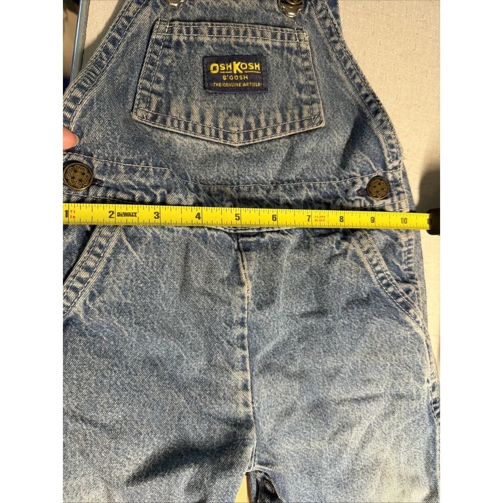 Vintage OshKosh B'gosh Denim Overalls Vestbak Toddler 2T Snap Crotch 90s